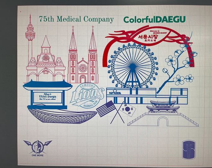 DAEGU KOREA 3D Plaque Air Force Army Navy Marines PCS Retirement Veteran Custom Personalized