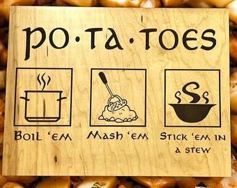 POTATOES Wood Plaque Lord of the Rings Middle Earth LOTR Samwise