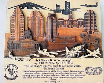 BEALE Air Force Base 3D Plaque Wood Sign PCS Retirement gift Army Navy Marines