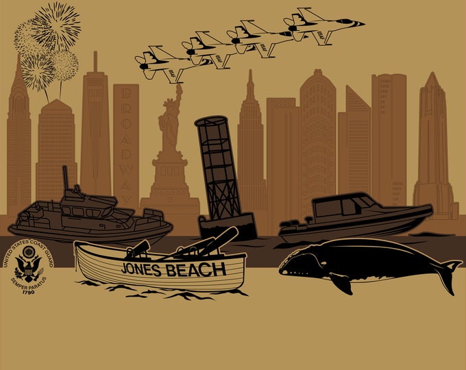 COAST GUARD Station Jones Beach Wood Plaque PCS Retirement Gift