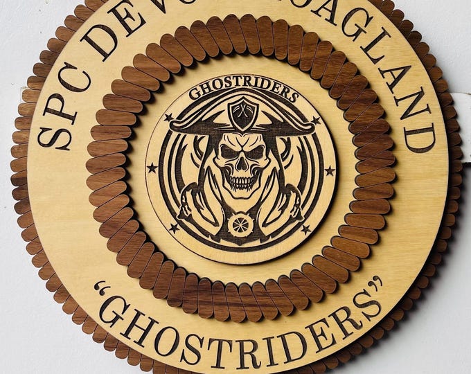 3D Promotion Plaque with Patch/Insignia/Unit  Wood PCS Retirement Gift Air Force MILITARY AWARD Appreciation Personalized Customized