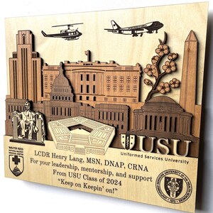 WALTER REED Hospital Andrews Air Force Base 3D Wooden Name Plaque Army ...