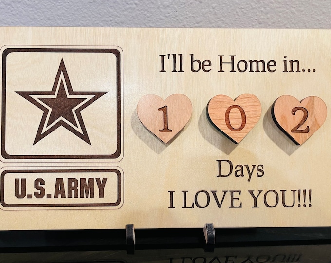 Deployment Countdown Military Child Wood Family Sign