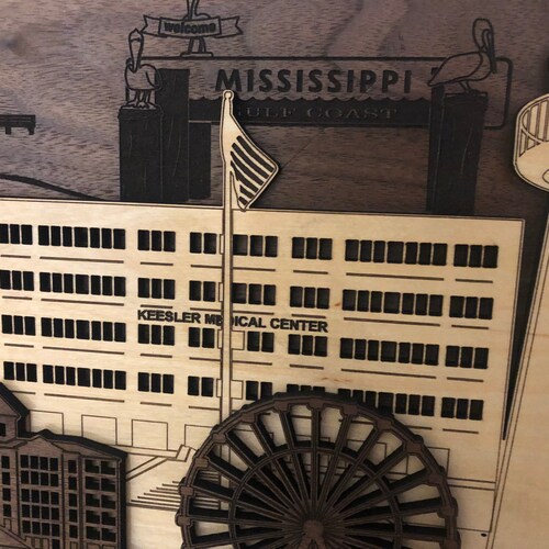 Keesler Air Force Base Biloxi Mississippi 3D shops wooden plaque custom personalized PCS RETIREMENT Gift