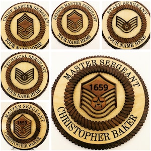 3D Promotion Plaque Wood PCS Retirement Gift Air Force MILITARY AWARD Appreciation