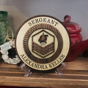 Military Promotion SPACE FORCE Rank Wood Plaque Sign, Personalized Promotion Award Veteran PCS Retirement Appreciation Gift