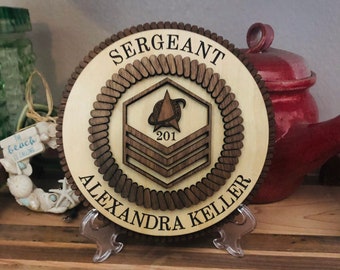 Military Promotion SPACE FORCE Rank Wood Plaque Sign, Personalized Promotion Award Veteran PCS Retirement Appreciation Gift