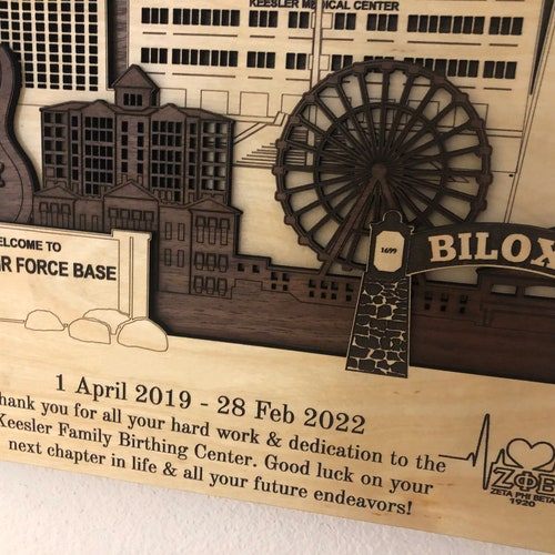 Keesler Air Force Base Biloxi Mississippi 3D shops wooden plaque custom personalized PCS RETIREMENT Gift