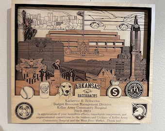 WEST POINT Military Academy 3D Wooden Name Plaque Air Force Army Marines Navy Space Force Veteran PCS Retirement Gift