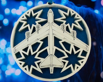 B52 B-52 Stratofortress Military aircraft Christmas ornament Air Force Army Marines Navy veteran space force holiday gift