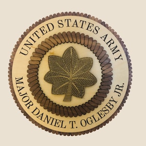 United States MAJOR LT COL Promotion Plaque Army Air Force Space Force Wood Sign Customized Appreciation Gift