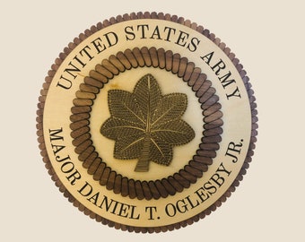United States MAJOR LT COL Promotion Plaque Army Air Force Space Force Wood Sign Customized Appreciation Gift