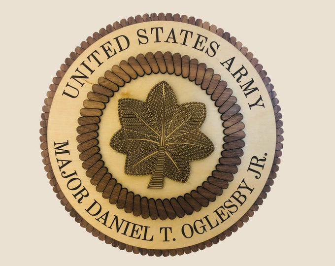 United States MAJOR LT COL Promotion Plaque Army Air Force Space Force Wood Sign Customized Appreciation Gift
