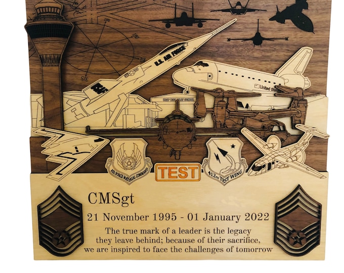 EDWARDS Air Force Base 3D Custom Wood Plaque PCS RETIREMENT Gift