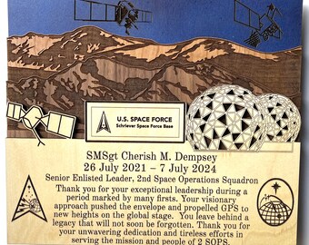 SCHRIEVER Space Force Air Force Base 3D Wood Plaque PCS Retirement gift