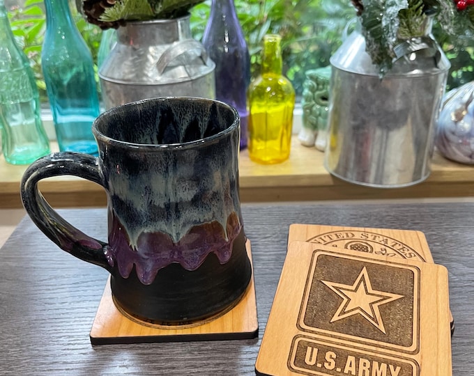 Military COASTERS for Drinks Air Force Army Navy Marines Space Force Coast Guard Appreciation Gift Holiday Gift Set of 4