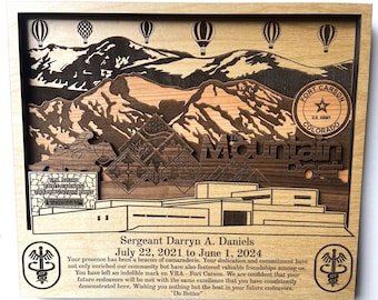 Fort Carson Colorado 3D Wooden Name Plaque Air Force Army Marines Navy Space Force Veteran PCS Retirement Gift
