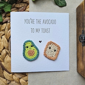 You're the avocado to my toast - Glückwunschkarte, Gratulation, Liebe, Freundschaft, Jahrestag, Beziehung, Avocado, Grußkarte, Vintage