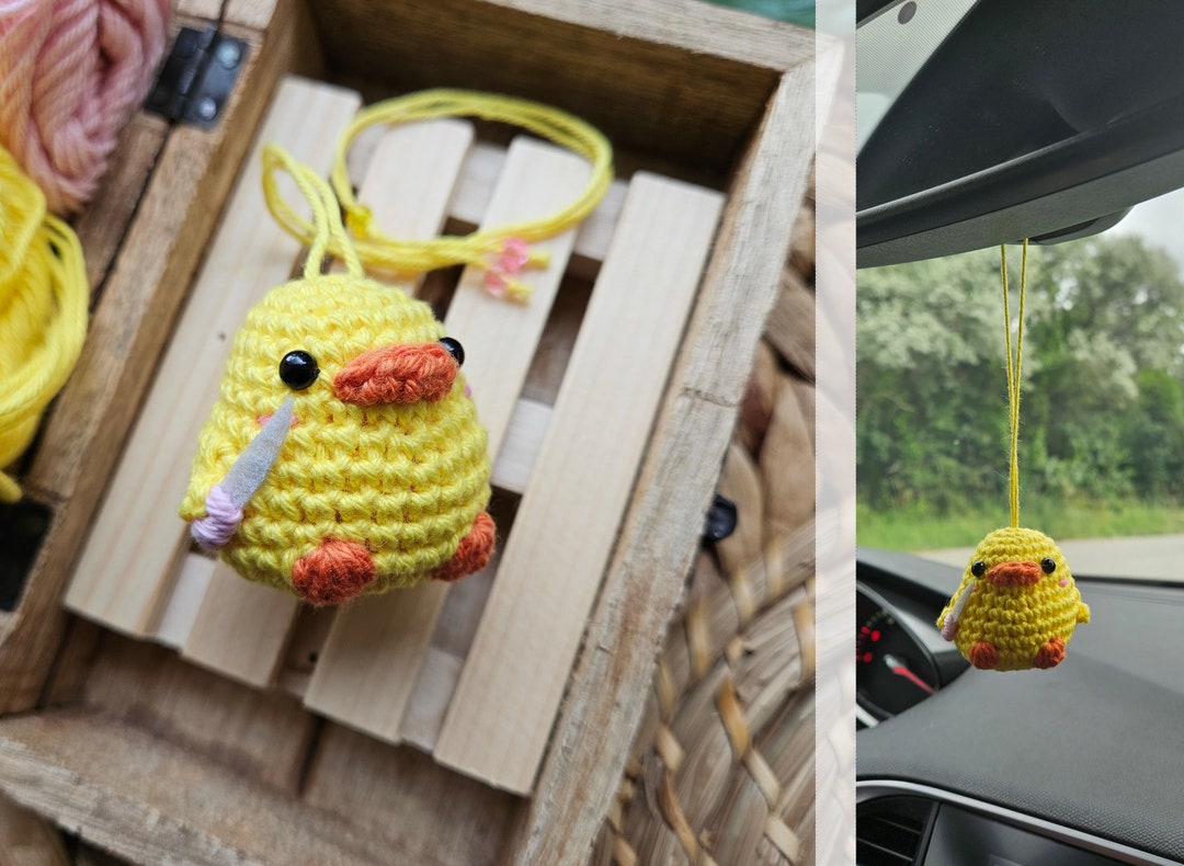 Küken mit Messer Anhänger, Auto Rückspiegel Anhänger, verstellbar, Auto ...