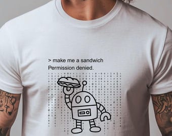 Sudo Programmieren Sie mir ein Sandwich T-Shirt Lustiges Programmierer Programmierer T-Shirt Weihnachtsgeschenk Für Coder Lustiges Programmierer T Coder Shirt Geschenk