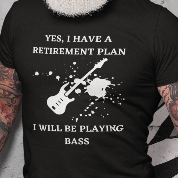 T-shirt per basso, regali per bassista, maglietta per bassista in pensione, camicia per basso, camicia per bassista, regali per bassista uomo donna camicia a maniche corte