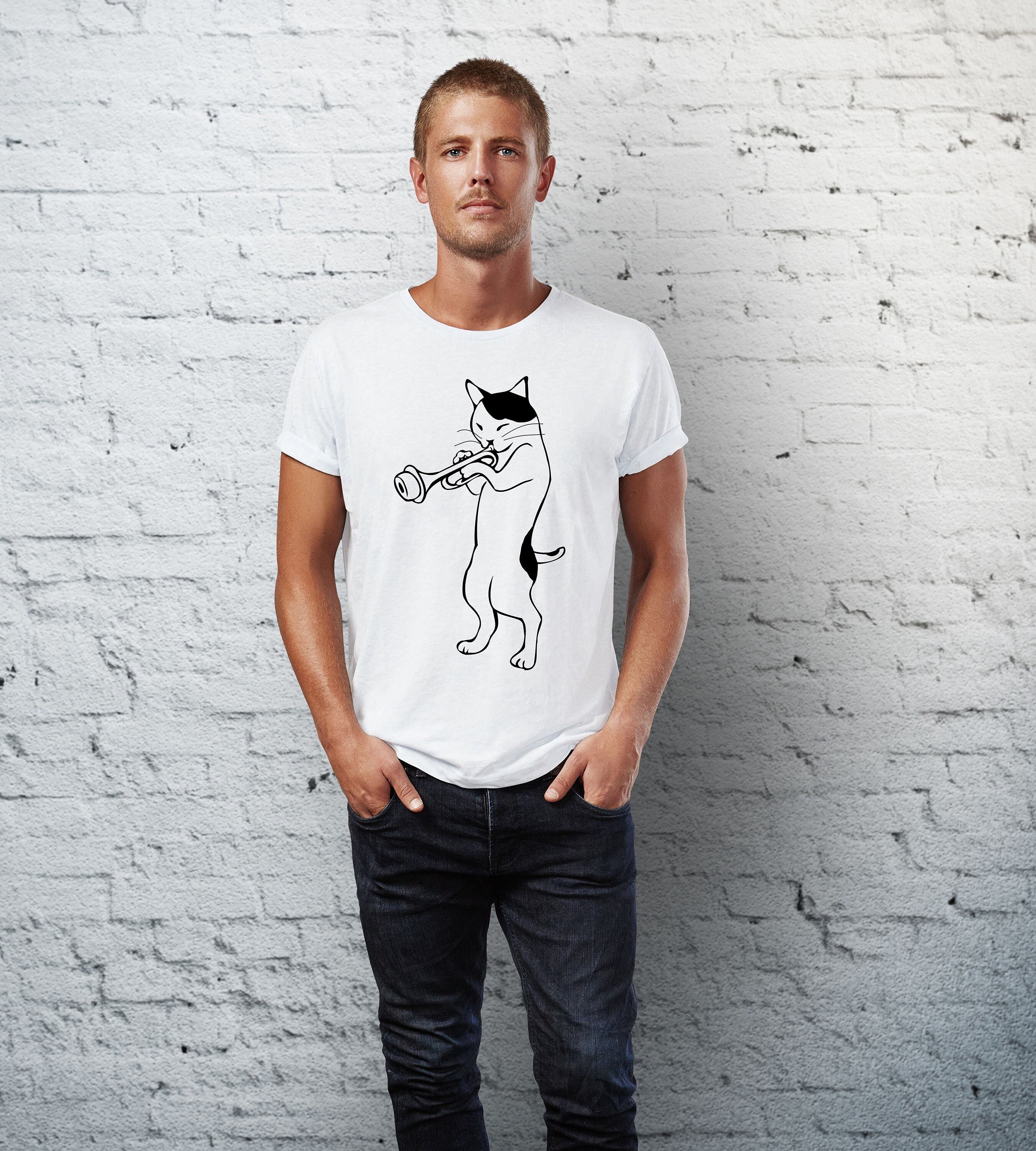 Trumpet Player T-shirt Trumpet Cat T 