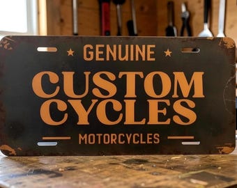 Custom License Plate, Personalized Garage Sign, Plaque Wall Decor, Workshop Plaque, Man Cave Gift, Auto Repair Sign, Motorcycle Garage Sign