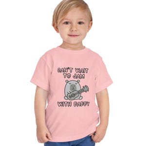 Toddler Guitarist T Shirt Cant Wait To Jam With Daddy Kids Guitar Shirt Music Baby Tee Guitar Player Gift Fathers Day Toddler Music Shirt