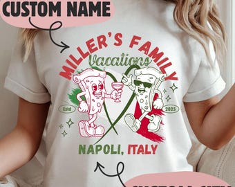Custom Italy Vacation Shirt, Personalized Family Trip Tee Italy Travel Shirt Matching Family Trip Shirt, Retro Travel Shirt Baby Youth Adult