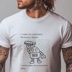 Sudo Make Me A Sandwich T-shirt Funny Coder Linux Command Tee kerstcadeau voor programmeurs Funny Coding Tee Coder shirt cadeau