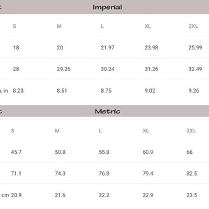 two tables with size charts for different clothing items, including sizes S, M, L, XL, 2XL, 3XL, and Sleeve length. The tables provide measurements for width, length, sleeve length, and sleeve length in centimeters.