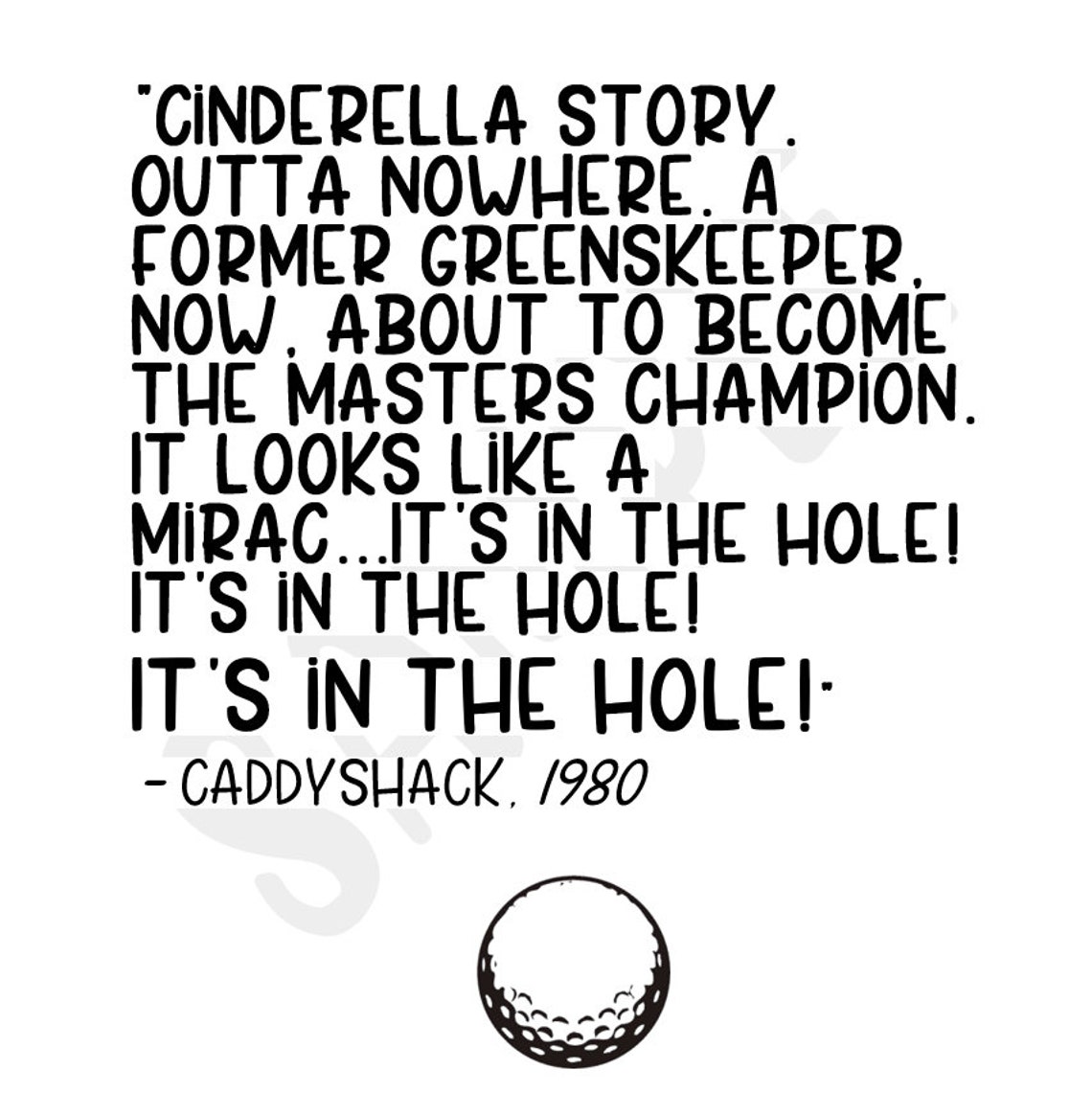 Caddyshack Printable It's in the Hole Etsy
