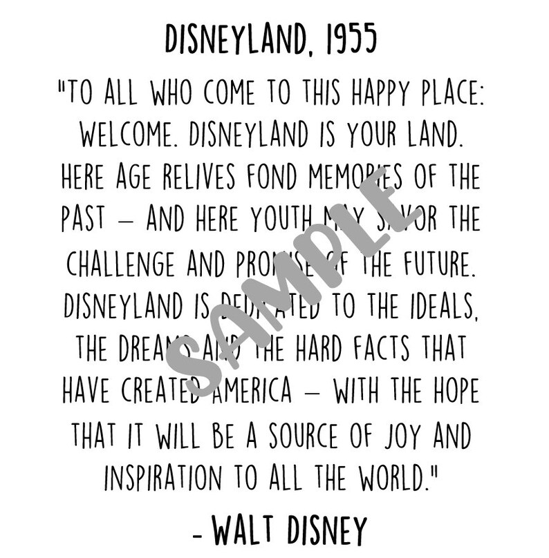 Disneyland 1955 Printable Welcome Speech Etsy
