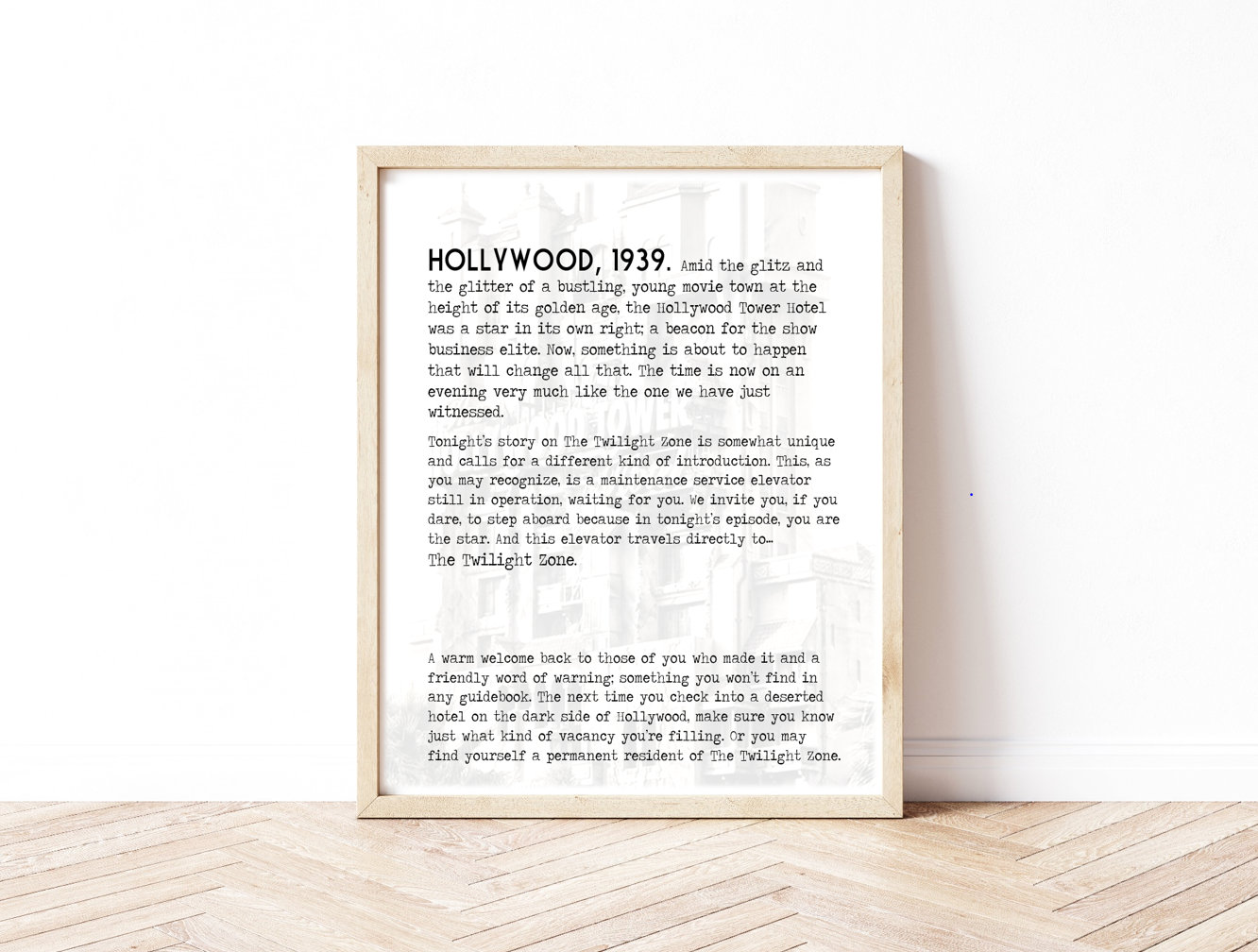 Tower of Terror Printable Hollywood Tower Hotel - Etsy