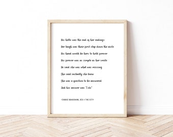 Sexo en Nueva York imprimible - Poema de Carrie