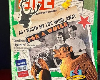 Outsider Cult Gothic Art JFK Mixed Media Collage Tabloid Weird Strange