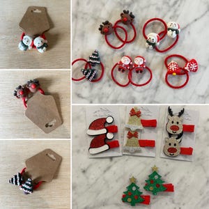 Christmas hair clips, Crocodile clips, Baby hair clips, Toddler hair clips, Christmas hair bobble