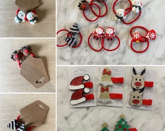 Christmas hair clips, Crocodile clips, Baby hair clips, Toddler hair clips, Christmas hair bobble