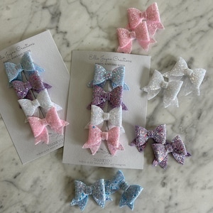Girls hair clip / sparkly hair clip / mini crocodile clip / baby bow hair clip / bow hair clip / glitter bow hair clip