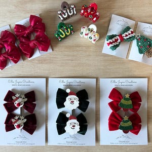 Christmas hair clips, Crocodile clips, Baby hair clips, Toddler hair clips