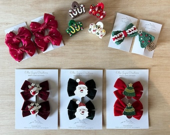 Christmas hair clips, Crocodile clips, Baby hair clips, Toddler hair clips