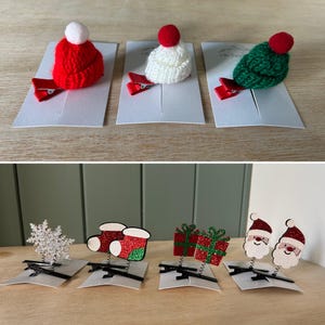 Christmas hair clips, Crocodile clips, Baby hair clips, Toddler hair clips
