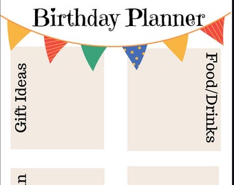 Birthday Planner Printable