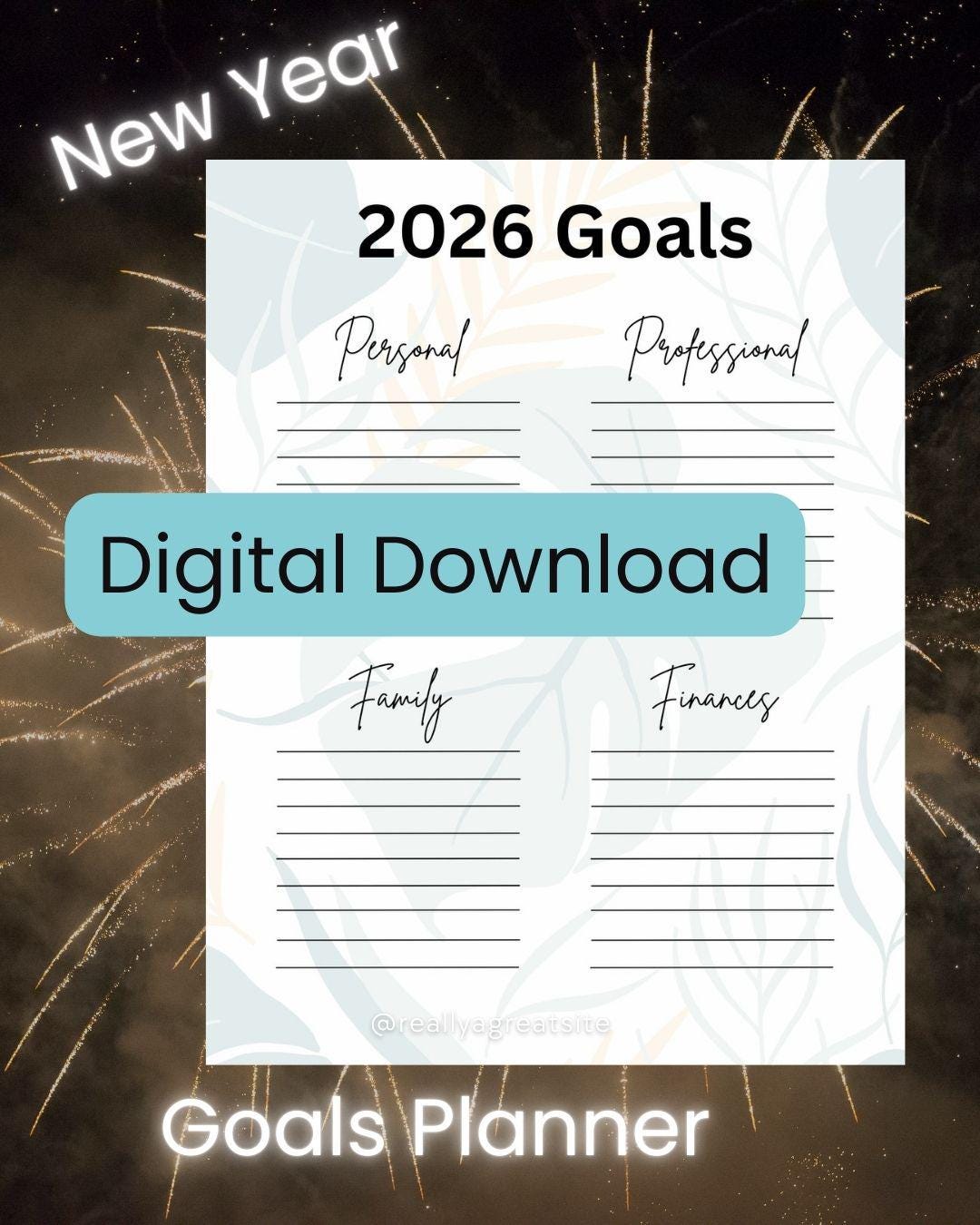 2026 Goals Printable | Personal, Professional, Family & Financial Goals ...