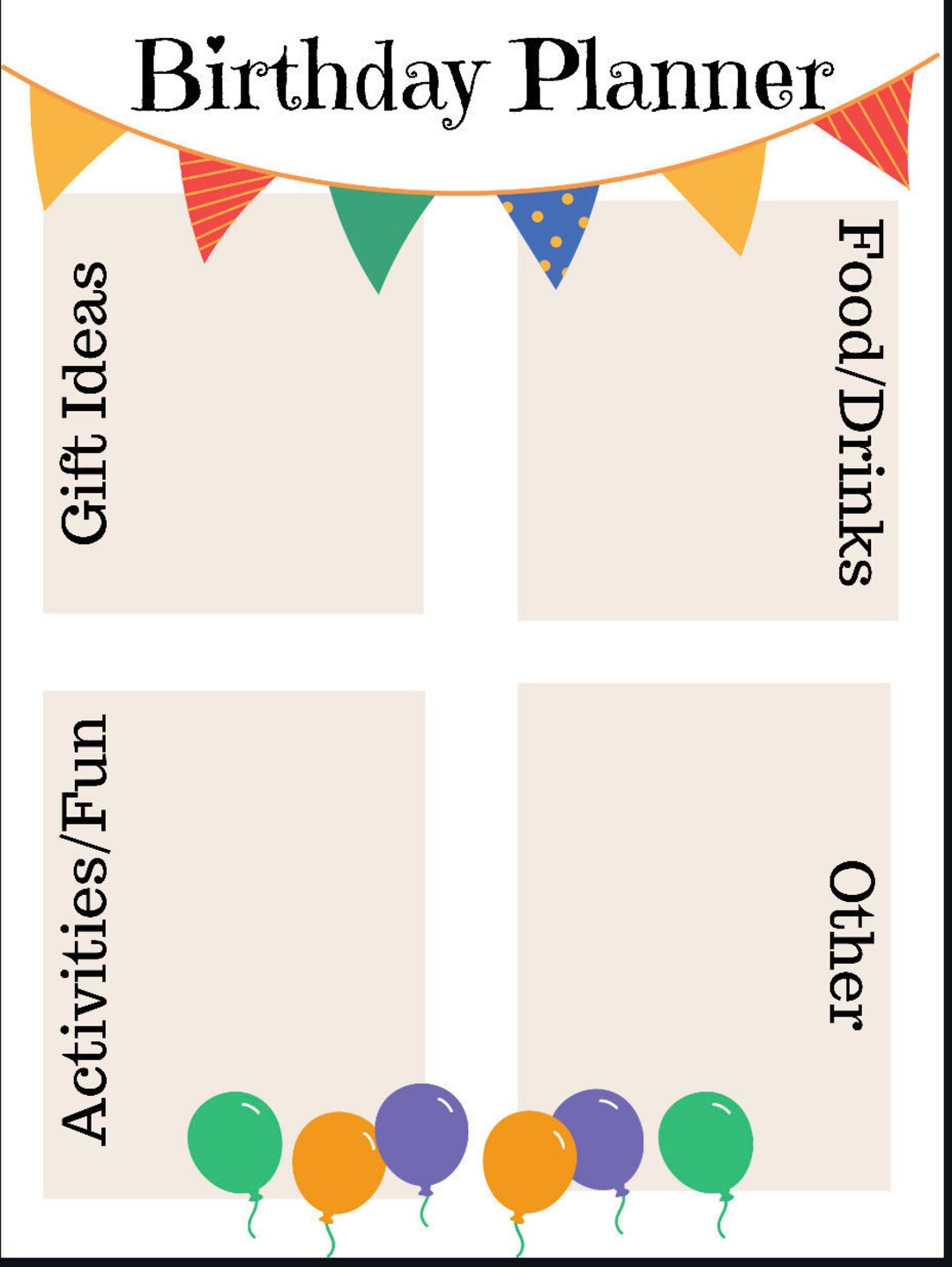 Birthday Planner Printable - Etsy