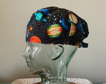 Galaxy Print Surgical Scrub Cap: Men's Scrub Hat