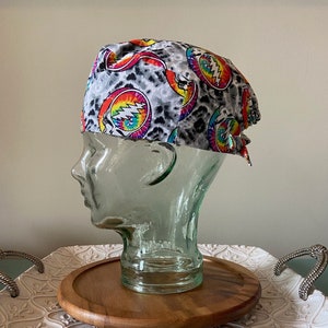 GroovyBand TieDye Mens Surgical Cap/Scrub Cap/Scrub hat for men/scrub hats