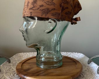 Duck Hunting on Brown Surgical Scrub Cap: Men's Scrub Hat