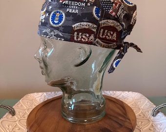 Air Force Surgical Scrub Cap: Freedom Over Fear, Men's Scrub Hat