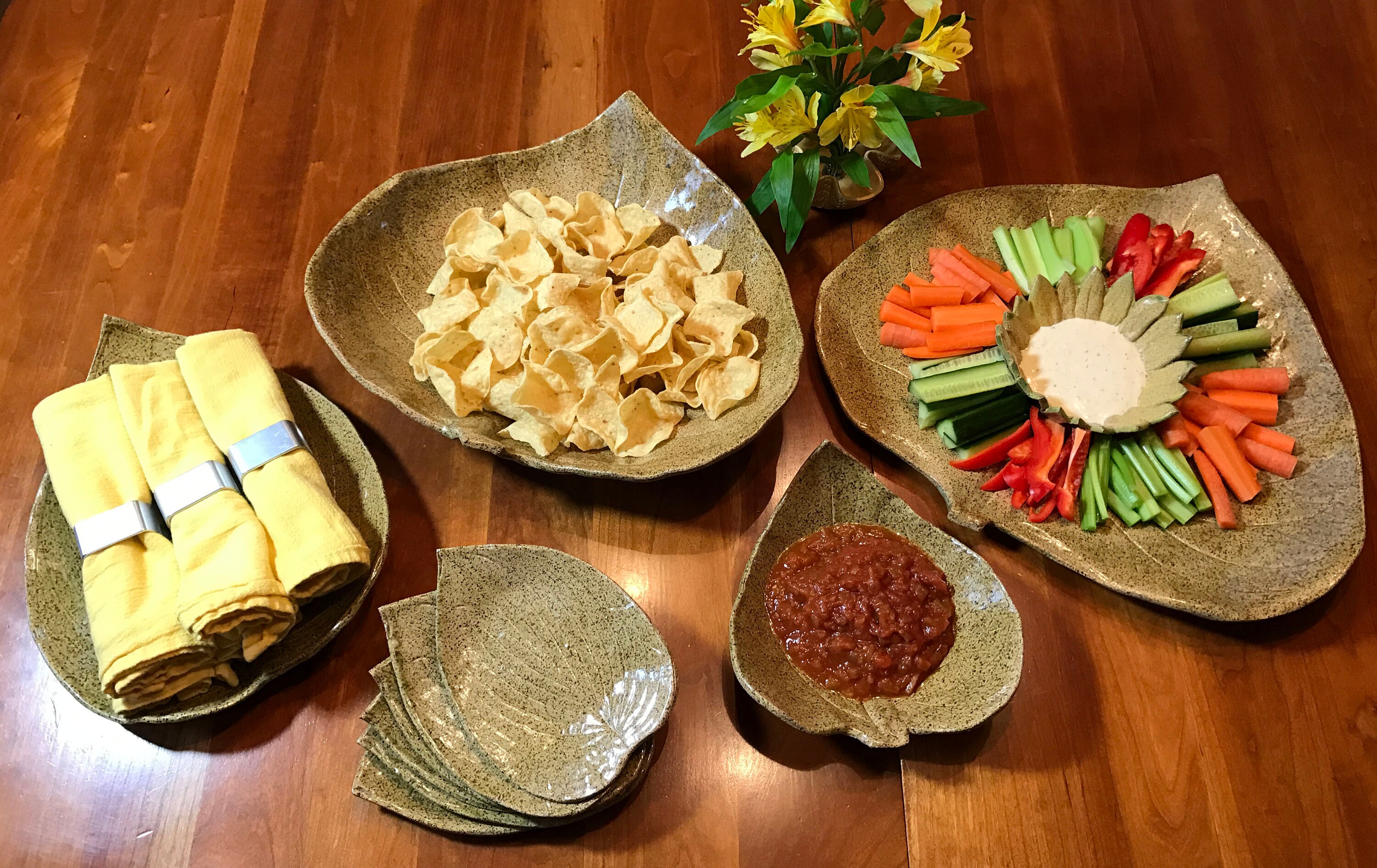 Hosta Leaf Appetizer Plates set of 4 Etsy